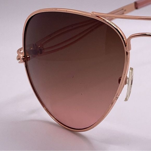 Oversized Rose Gold Frame Aviators with Brown to Pink Variated Lens - Picture 3 of 8